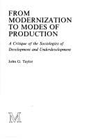 Tapa de From modernization to modes of production