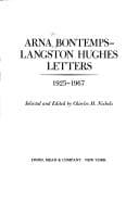 Tapa de Arna Bontemps-Langston Hughes letters, 1925-1967