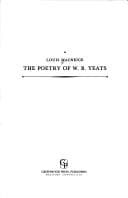 Tapa de The poetry of W.B. Yeats