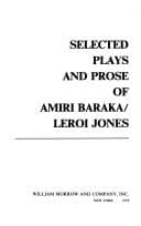 Tapa de Selected plays and prose of Amiri Baraka/LeRoi Jones