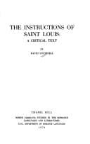 Tapa de The instructions of Saint Louis