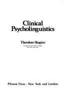 Tapa de Clinical psycholinguistics