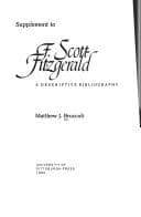 Tapa de Supplement to F. Scott Fitzgerald