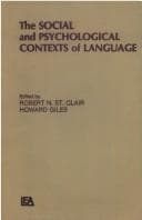 Tapa de The Social and psychological contexts of language