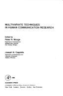 Tapa de Multivariate techniques in human communication research