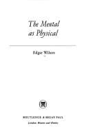 Tapa de The mental as physical