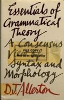 Tapa de Essentials of grammatical theory