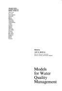 Tapa de Models for water quality management