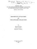 Tapa de Descriptive inventory of the English collection