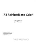 Tapa de Ad Reinhardt and color