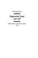 Tapa de Peppercanister poems, 1972-1978