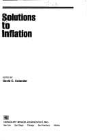 Tapa de Solutions to inflation