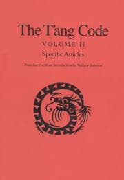 Tapa de The Tʻang code
