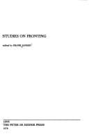 Tapa de Studies on fronting