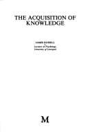 Tapa de The acquisition of knowledge