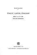 Tapa de Italic, Latin, Italian