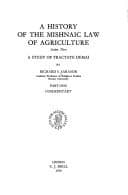 Tapa de A history of the Mishnaic law of agriculture