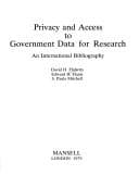 Tapa de Privacy and access to government data for research