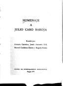 Tapa de Homenaje a Julio Caro Baroja
