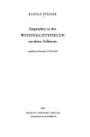 Tapa de Ansprachen zu den Weihnachtspielen aus altem Volkstum
