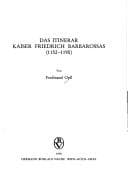 Tapa de Das Itinerar Kaiser Friedrich Barbarossas (1152-1190)