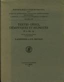 Tapa de Textes grecs, démotiques et bilingues