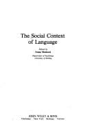 Tapa de The Social context of language