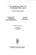 Tapa de An introduction to comparative law