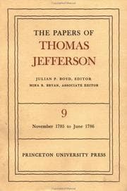 Tapa de The Papers of Thomas Jefferson, Volume 9 (Papers of Thomas Jefferson)