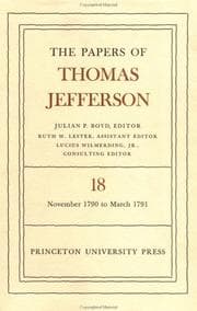 Tapa de The Papers of Thomas Jefferson, Vol. 18