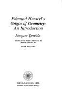 Tapa de Introduction à "L'Origine de la géométrie" de Husserl