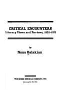 Tapa de Critical encounters