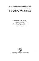 Tapa de An introduction to econometrics