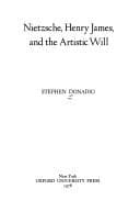 Tapa de Nietzsche, Henry James, and the artistic will