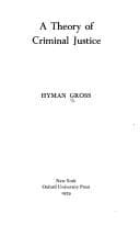 Tapa de A theory of criminal justice
