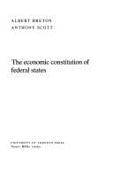 Tapa de The economic constitution of federal states