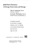 Tapa de Solid state chemistry of energy conversion and storage: A symposium (Advances in chemistry series ; 163)