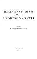 Tapa de Tercentenary essays in honor of Andrew Marvell