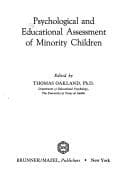 Tapa de Psychological and educational assessment of minority children
