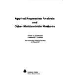 Tapa de Applied regression analysis and other multivariable methods