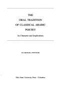 Tapa de The oral tradition of classical Arabic poetry