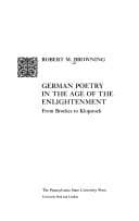 Tapa de German poetry in the Age of Enlightenment