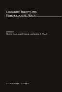 Tapa de Linguistic theory and psychological reality
