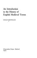 Tapa de An introduction to the history of English medieval towns