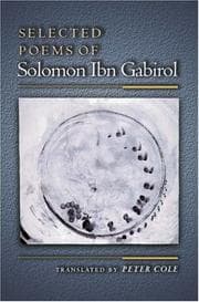 Tapa de Selected Poems of Solomon Ibn Gabirol