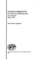 Tapa de George Meredith