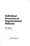 Tapa de Individual processes in organizational behavior