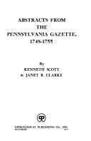 Tapa de Abstracts from the Pennsylvania gazette, 1748-1755