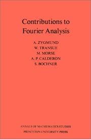 Tapa de Contributions to Fourier Analysis. (AM-25)