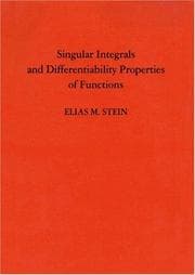 Tapa de Singular integrals and differentiability properties of functions